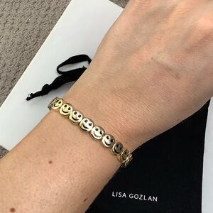 Lisa Gozlan Gold Smiley Face Bracelet- The Enamel